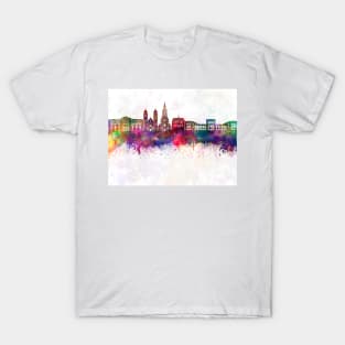 Bergen skyline in watercolor background T-Shirt